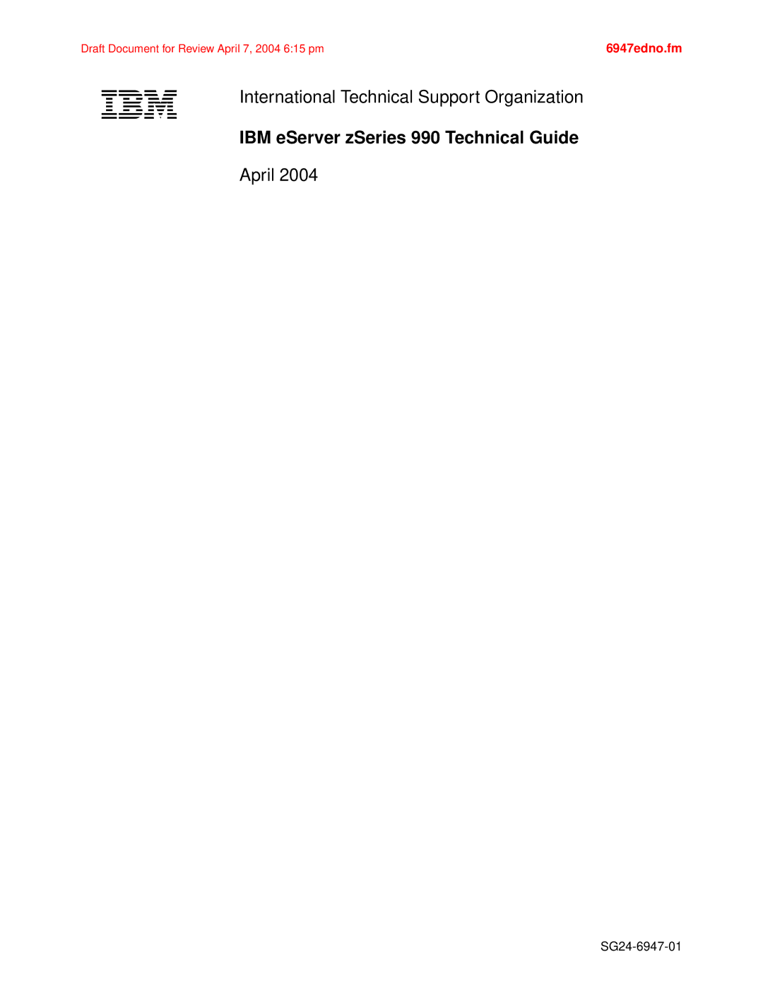 IBM manual IBM eServer zSeries 990 Technical Guide 