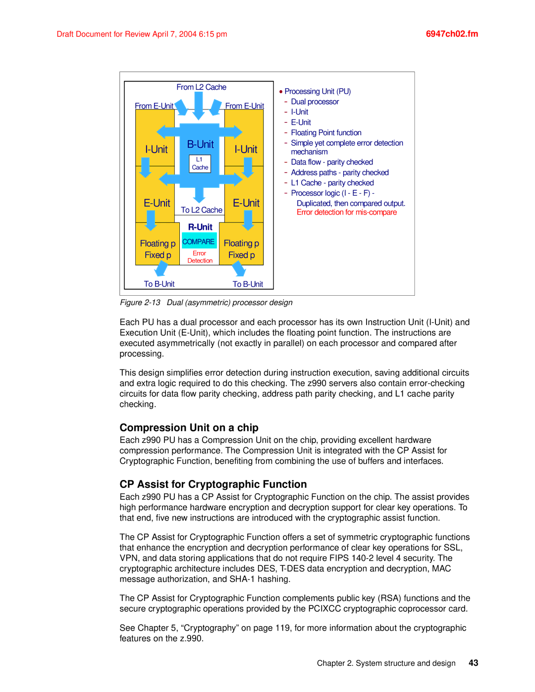 IBM 990 manual Compression Unit on a chip, CP Assist for Cryptographic Function 