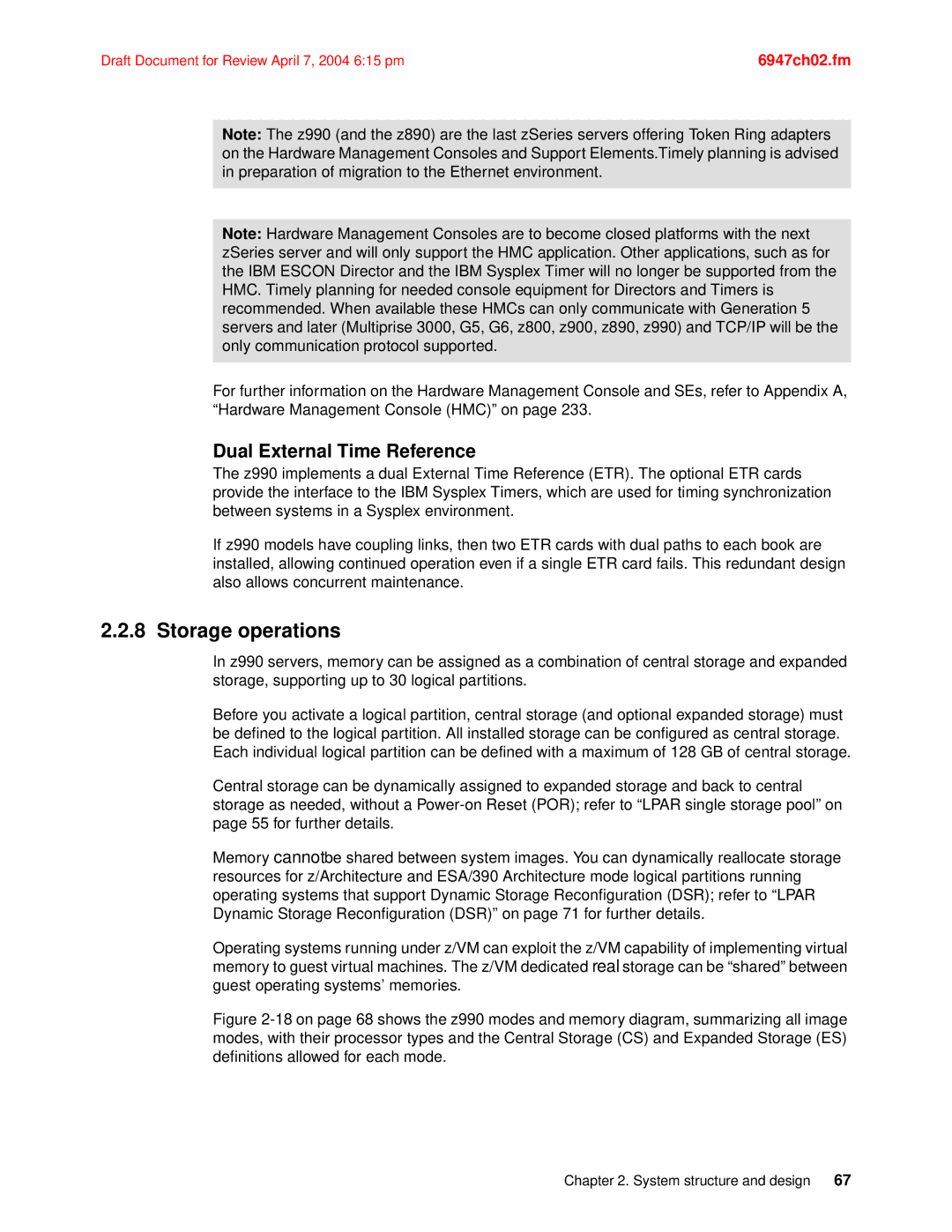 IBM 990 manual Storage operations, Dual External Time Reference 