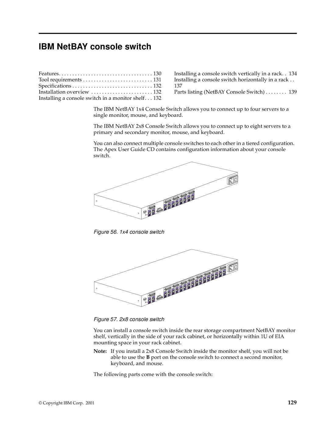 IBM 42S, 9TX, 9TS, 9QX, 9QS, 900, 4SB, 4SA, 42P, 42X, 200, 42E, 4QS, 4QX manual IBM NetBAY console switch 