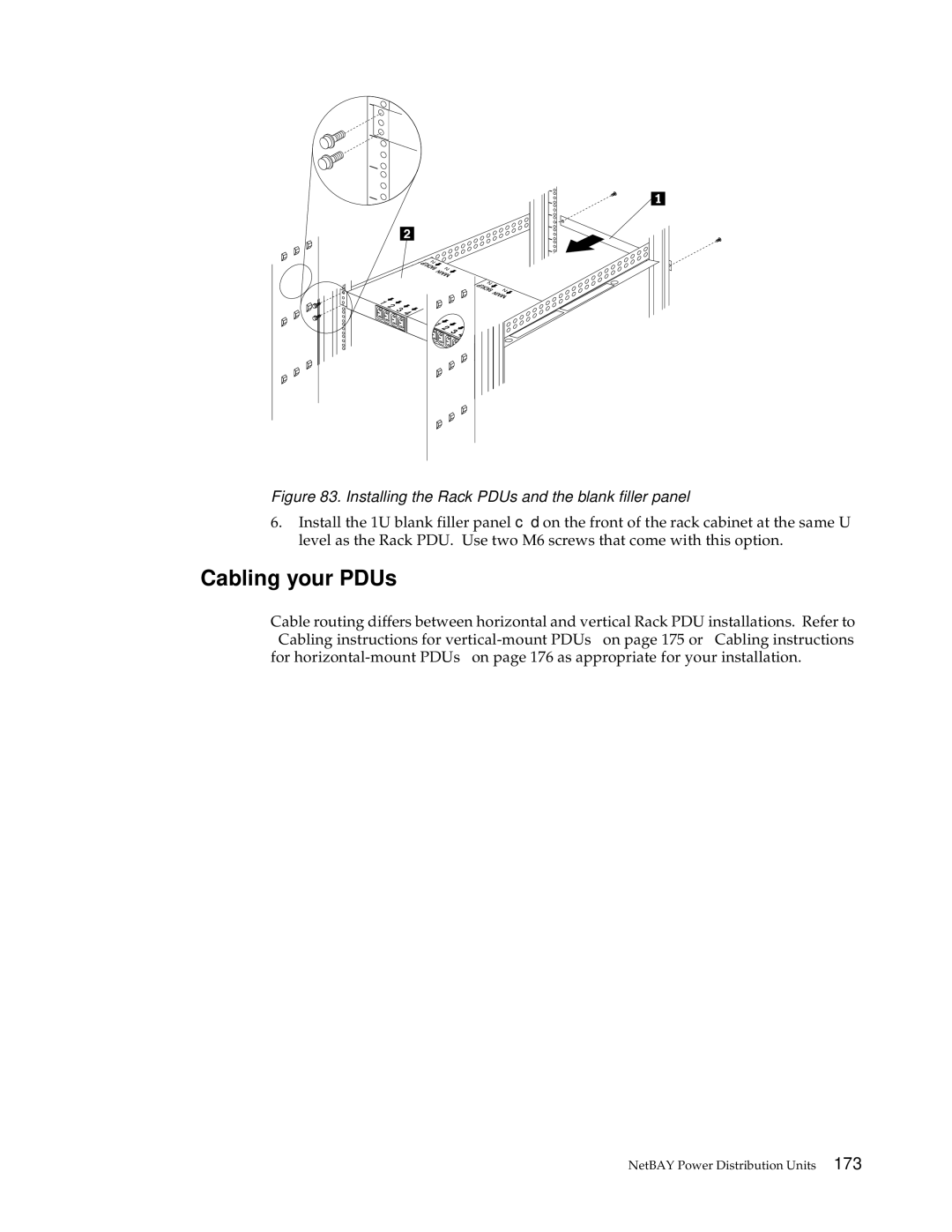 IBM 4QX, 9TX, 9TS, 9QX, 9QS, 900, 4SB, 4SA, 42P, 42X, 200, 42E, 42S, 4QS manual Installing the Rack PDUs and the blank filler panel 