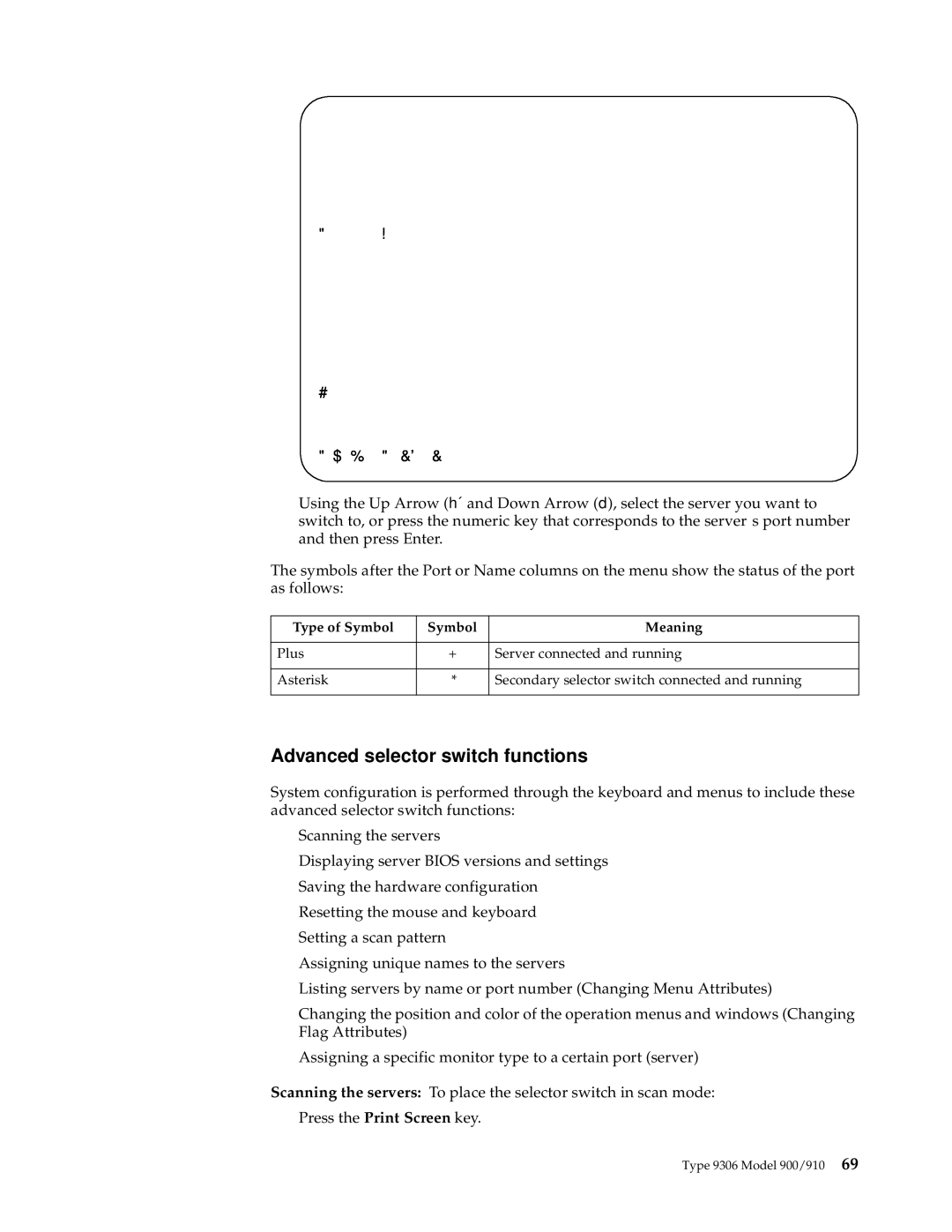 IBM 42P, 9TX, 9TS, 9QX, 9QS, 900, 4SB, 4SA, 42X, 200, 42E, 42S, 4QS, 4QX manual Advanced selector switch functions 