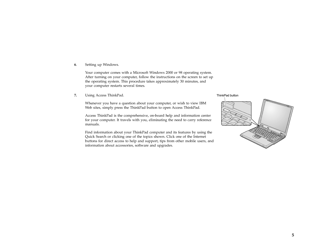 IBM A setup guide Setting up Windows 