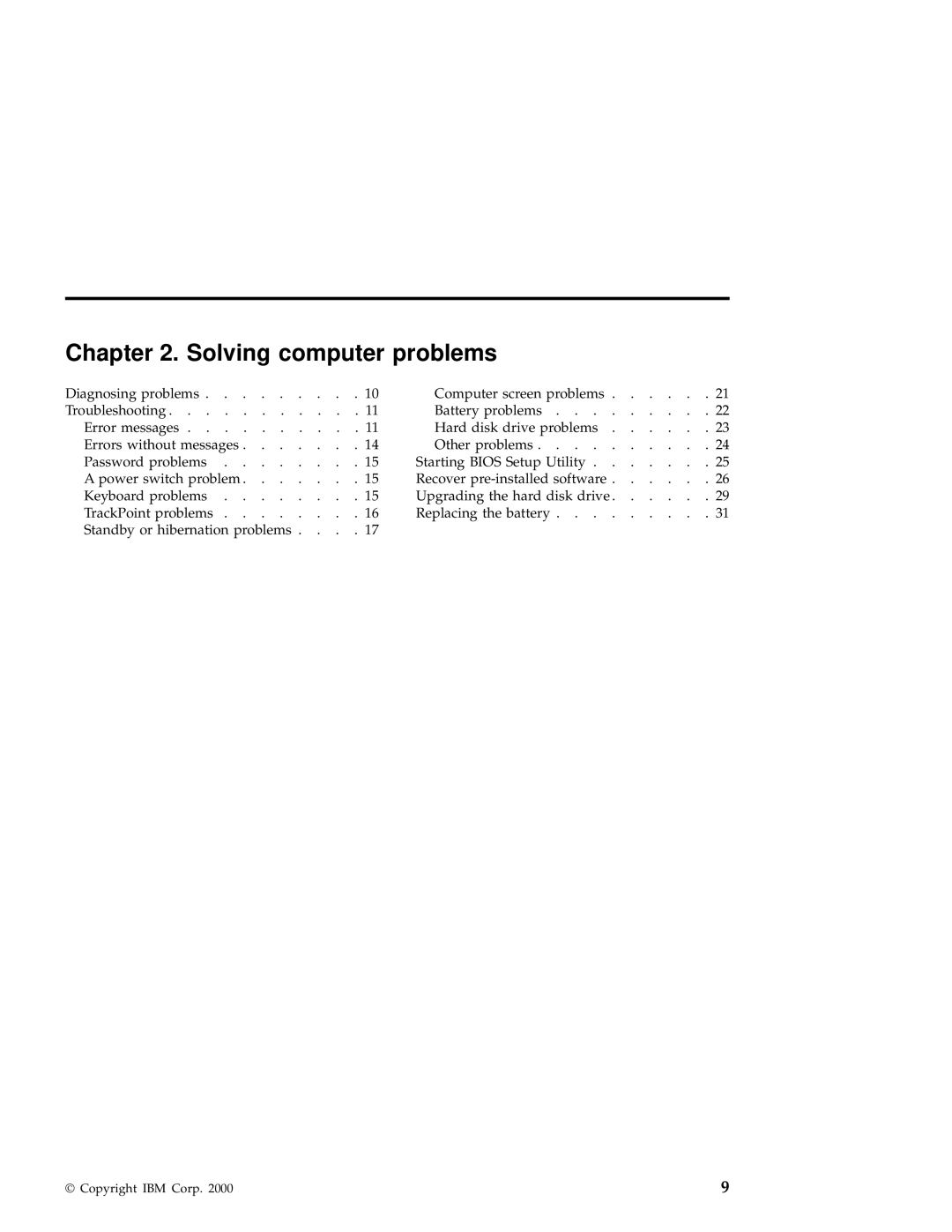 IBM A21e manual Solving computer problems 