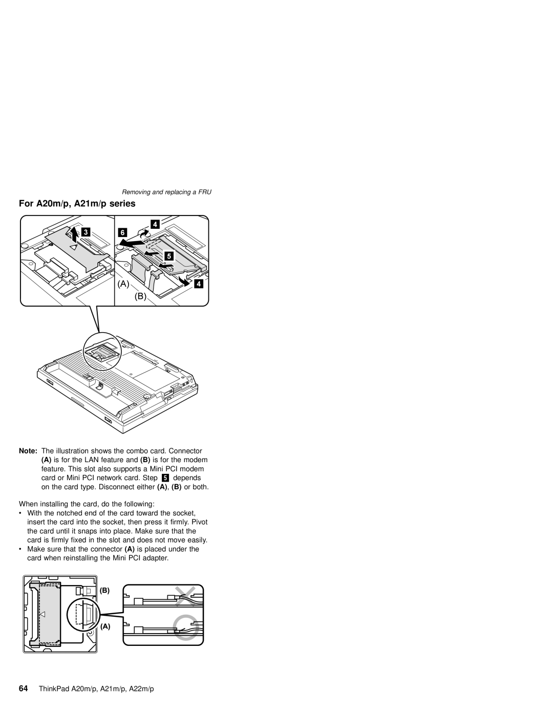 IBM A20M, A21M, A22P, A22M, A21P, MT 2631 manual For A20m/p, A21m/p series 