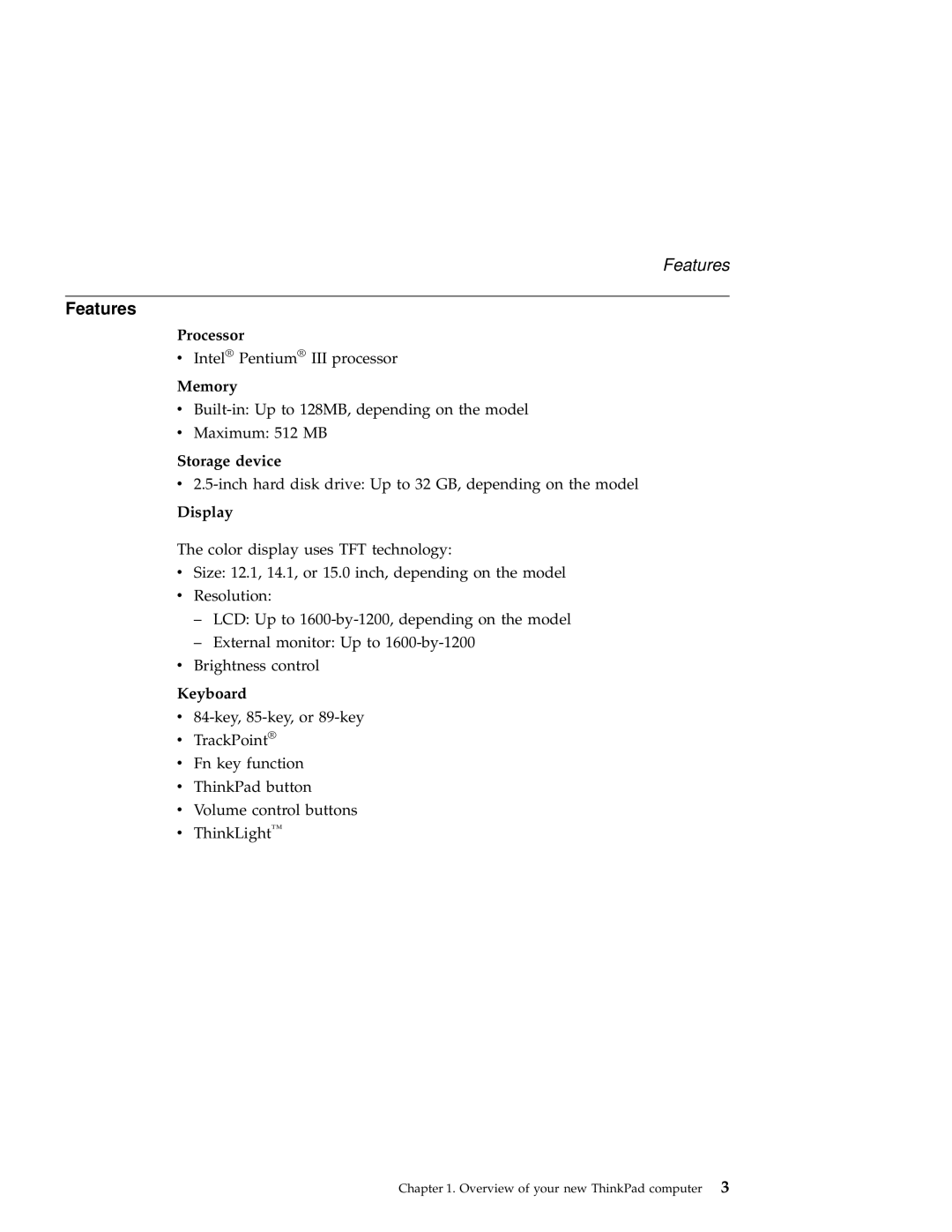 IBM A22 manual Features 