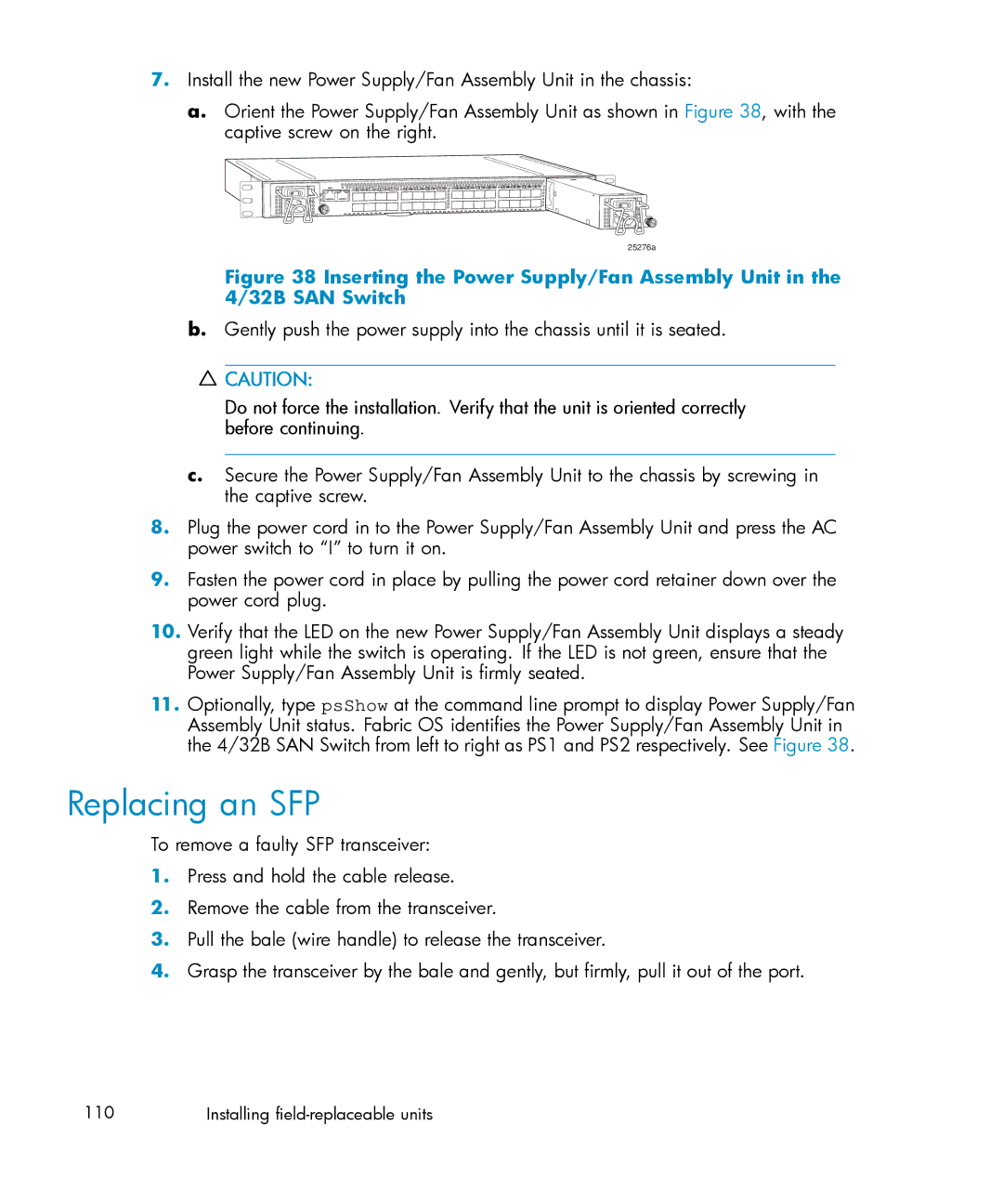 IBM AA-RWF3A-TE manual Replacing an SFP 