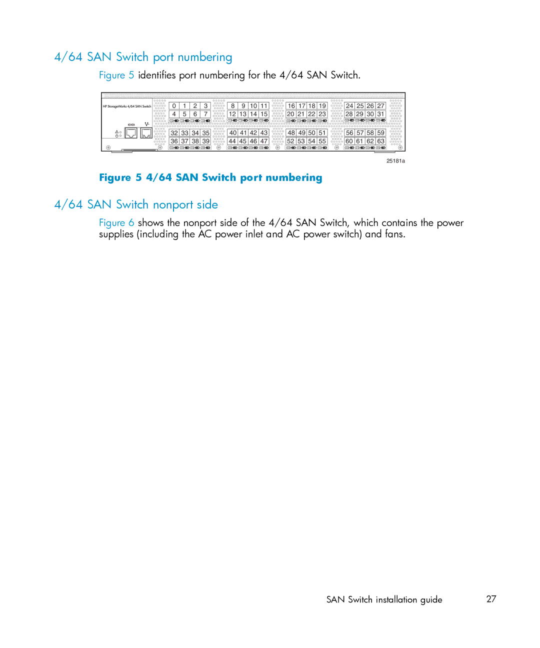 IBM AA-RWF3A-TE manual SAN Switch port numbering 