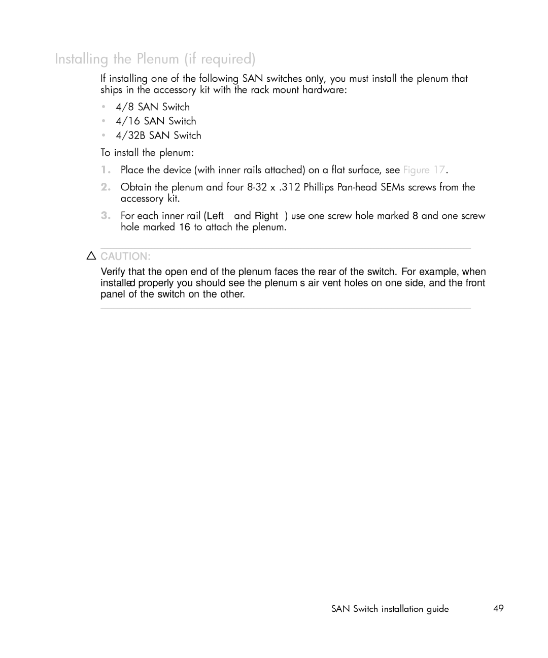 IBM AA-RWF3A-TE manual Installing the Plenum if required 