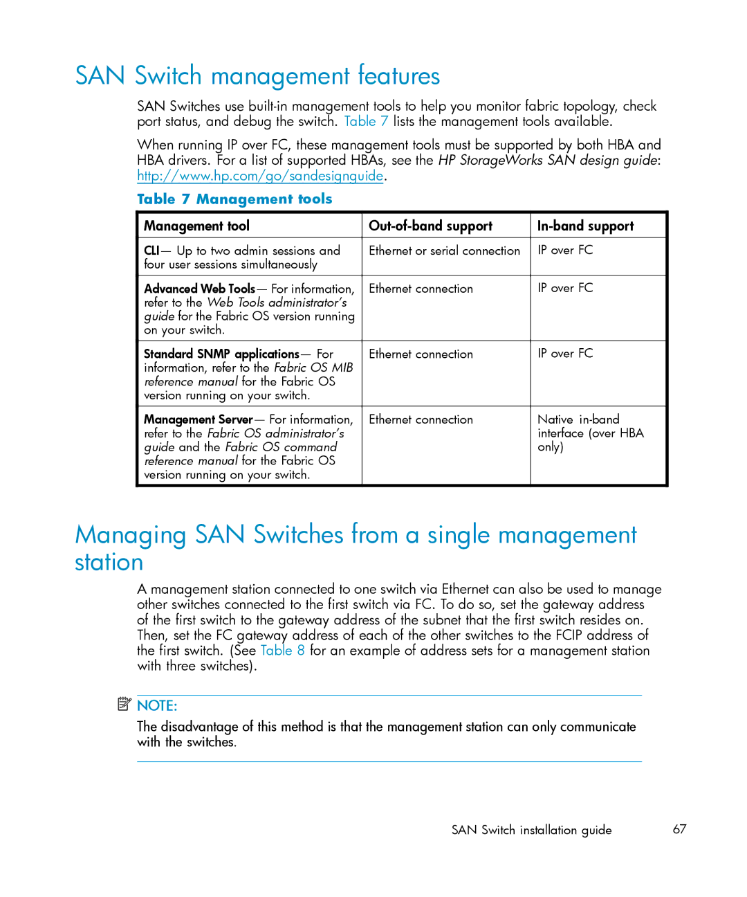 IBM AA-RWF3A-TE SAN Switch management features, Managing SAN Switches from a single management station, Management tools 