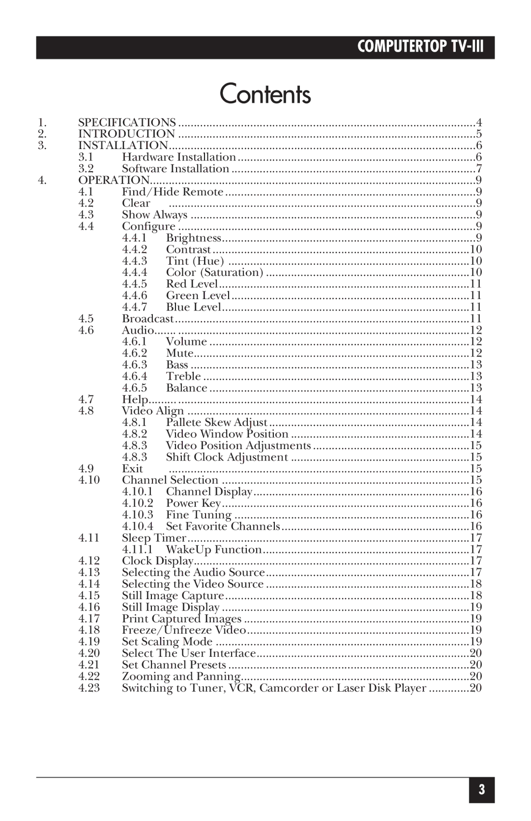 IBM AC453A manual Contents 