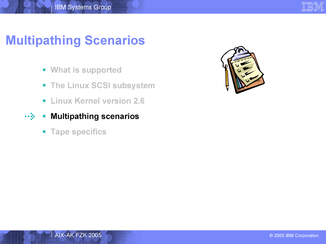 IBM AIX-AK FZK 2005 manual Multipathing Scenarios,  Multipathing scenarios 