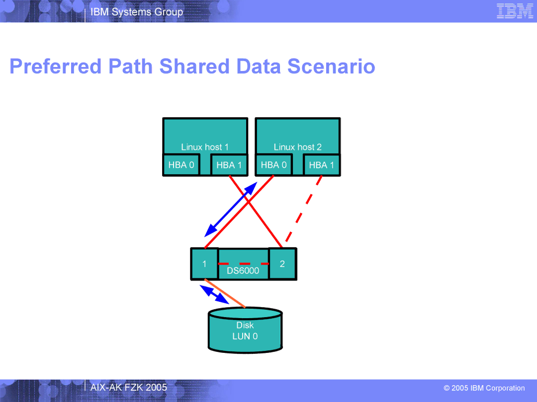 IBM AIX-AK FZK 2005 manual Preferred Path Shared Data Scenario 