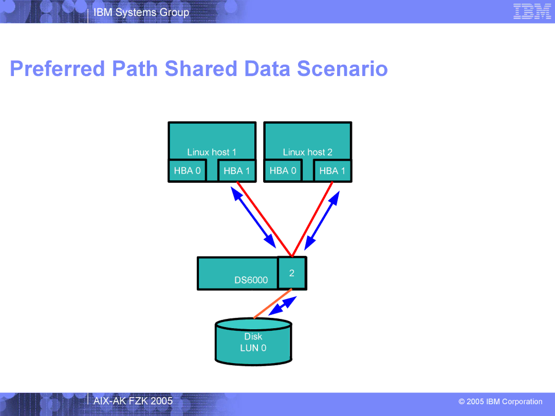 IBM AIX-AK FZK 2005 manual Preferred Path Shared Data Scenario 