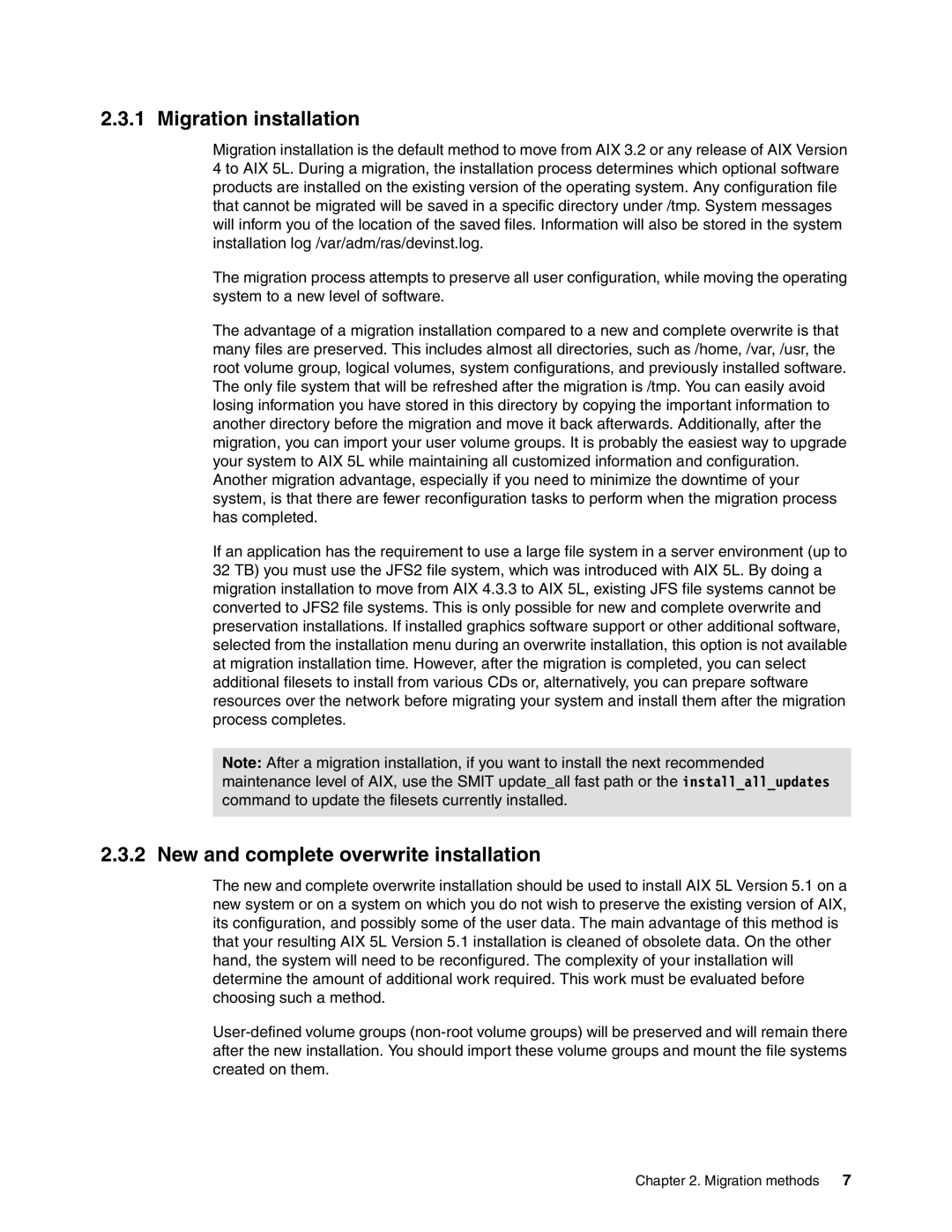 IBM AIX 4.3, AIX5L manual Migration installation, New and complete overwrite installation 