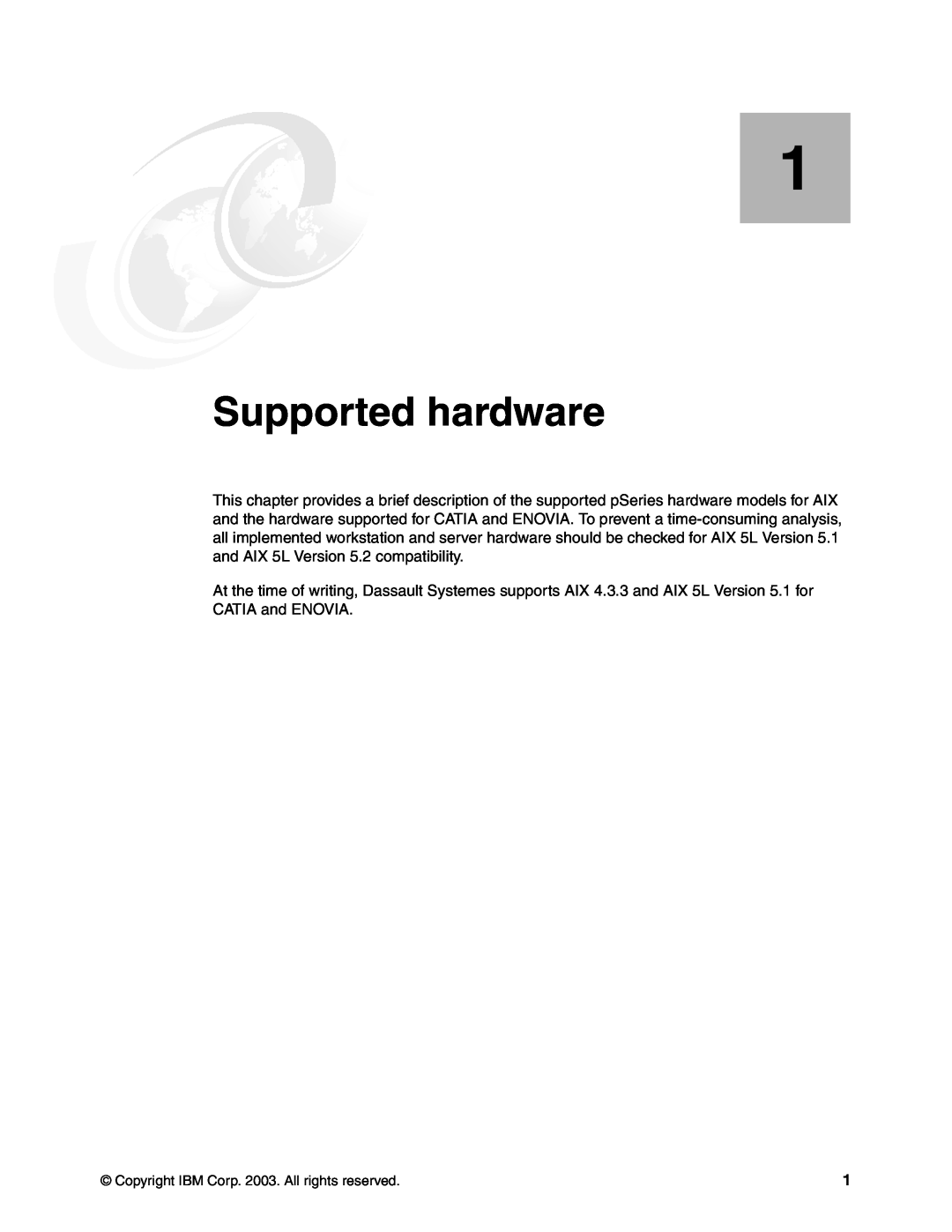IBM AIX 4.3, AIX5L manual Supported hardware 