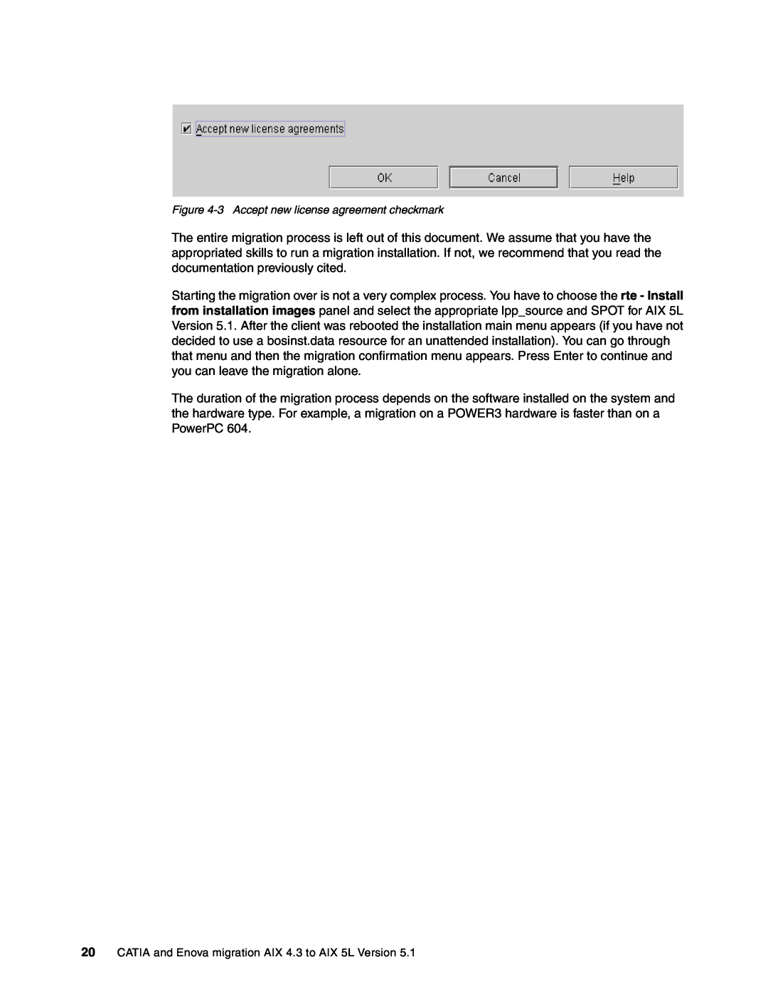 IBM AIX5L, AIX 4.3 manual 3Accept new license agreement checkmark 
