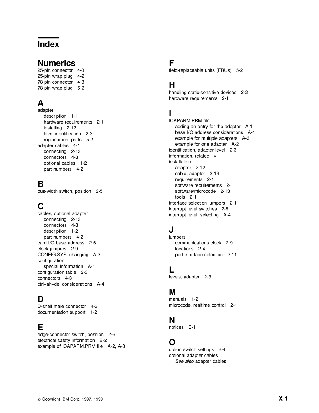 IBM ARTIC186 manual Index Numerics 