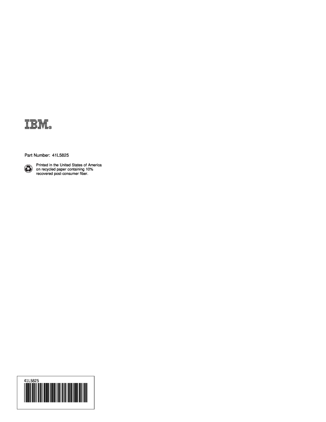 IBM ARTIC960RxD manual Ibm, Part Number 41L5825 
