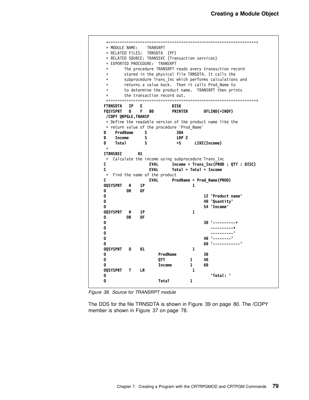 IBM AS/400 manual Ftrnsdta Disk Fqsysprt Printer, Itrnsrec, Qty 