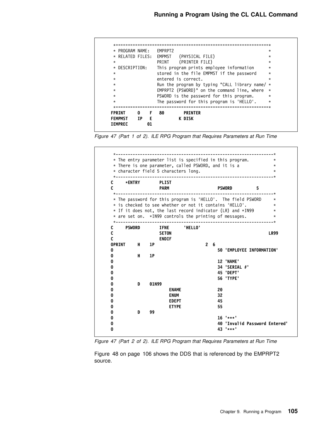 IBM AS/400 manual shows DDS That is Referenced by the EMPRPT2 Source 