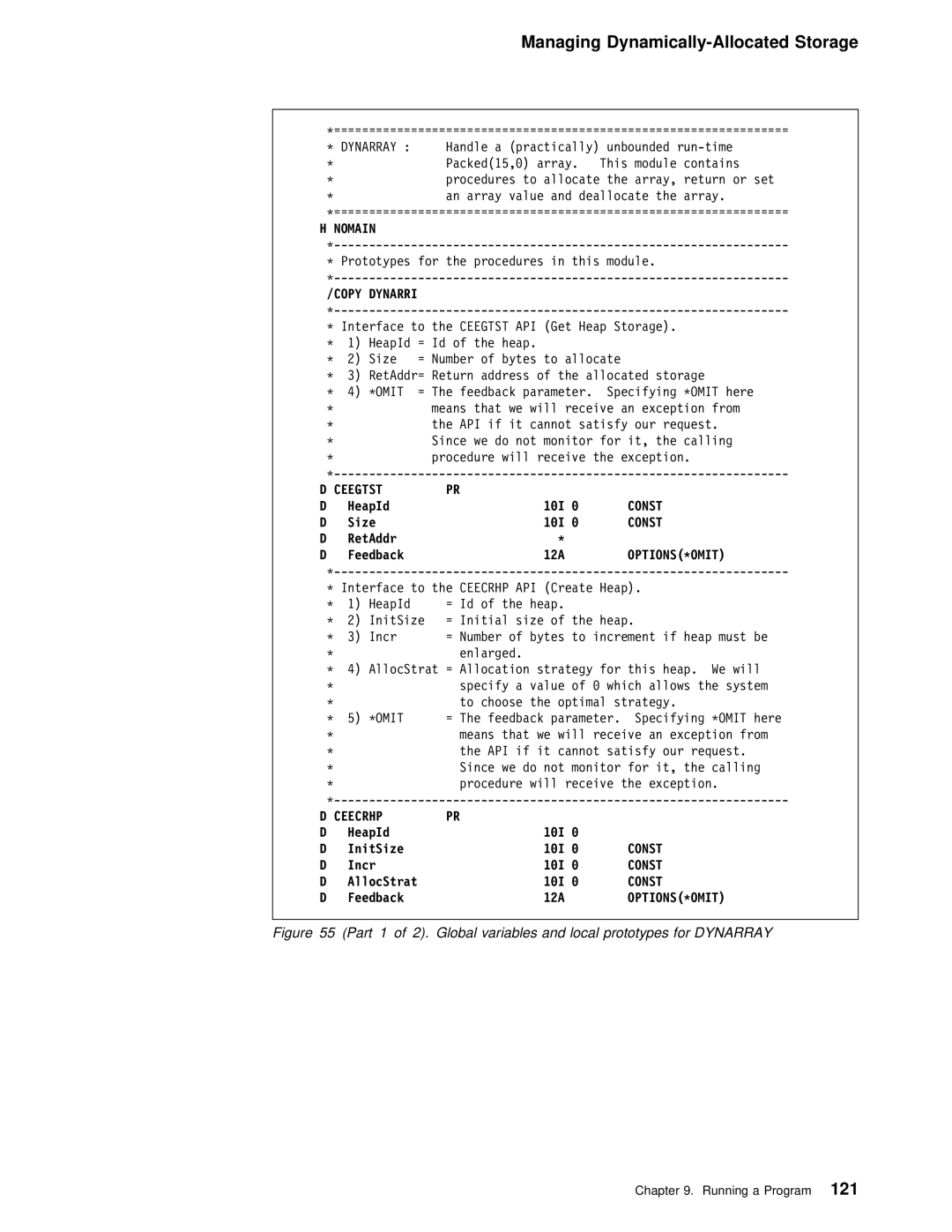 IBM AS/400 manual Copy Dynarri, Ceegtst, Ceecrhp 