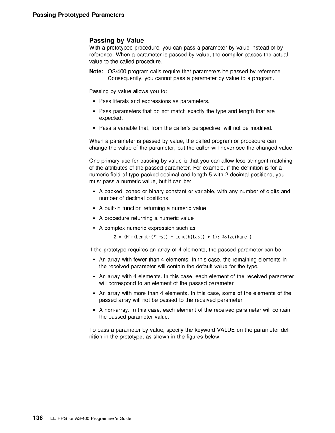 IBM AS/400 manual Passing by Value, Figures below 