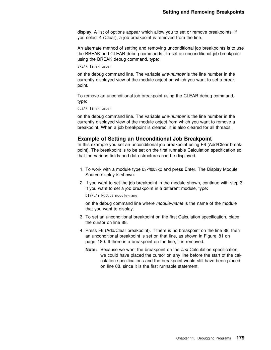 IBM AS/400 manual Job, Setting an, Breakpoint 