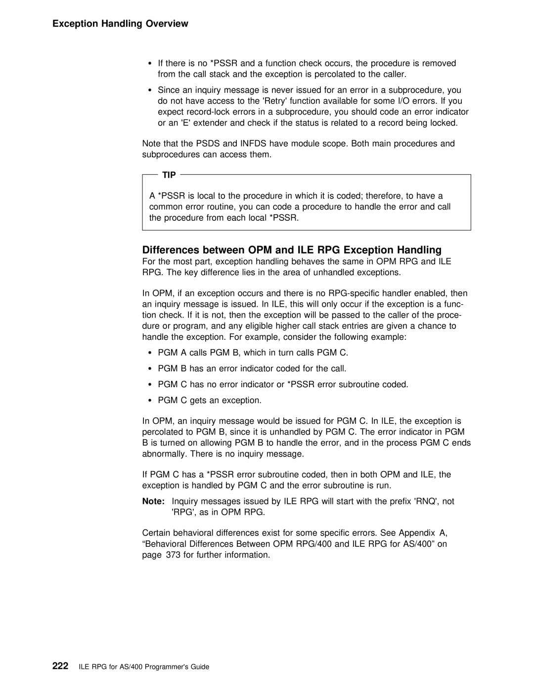 IBM AS/400 manual Opm, Pgm C 