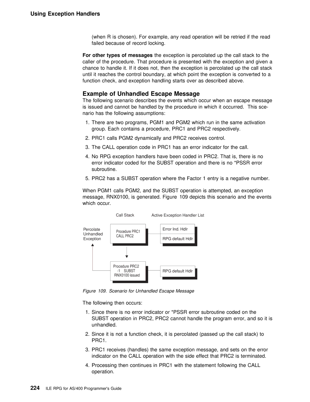 IBM AS/400 manual For other Types Messages, Escape Message, PGM2, PRC1, PRC2 