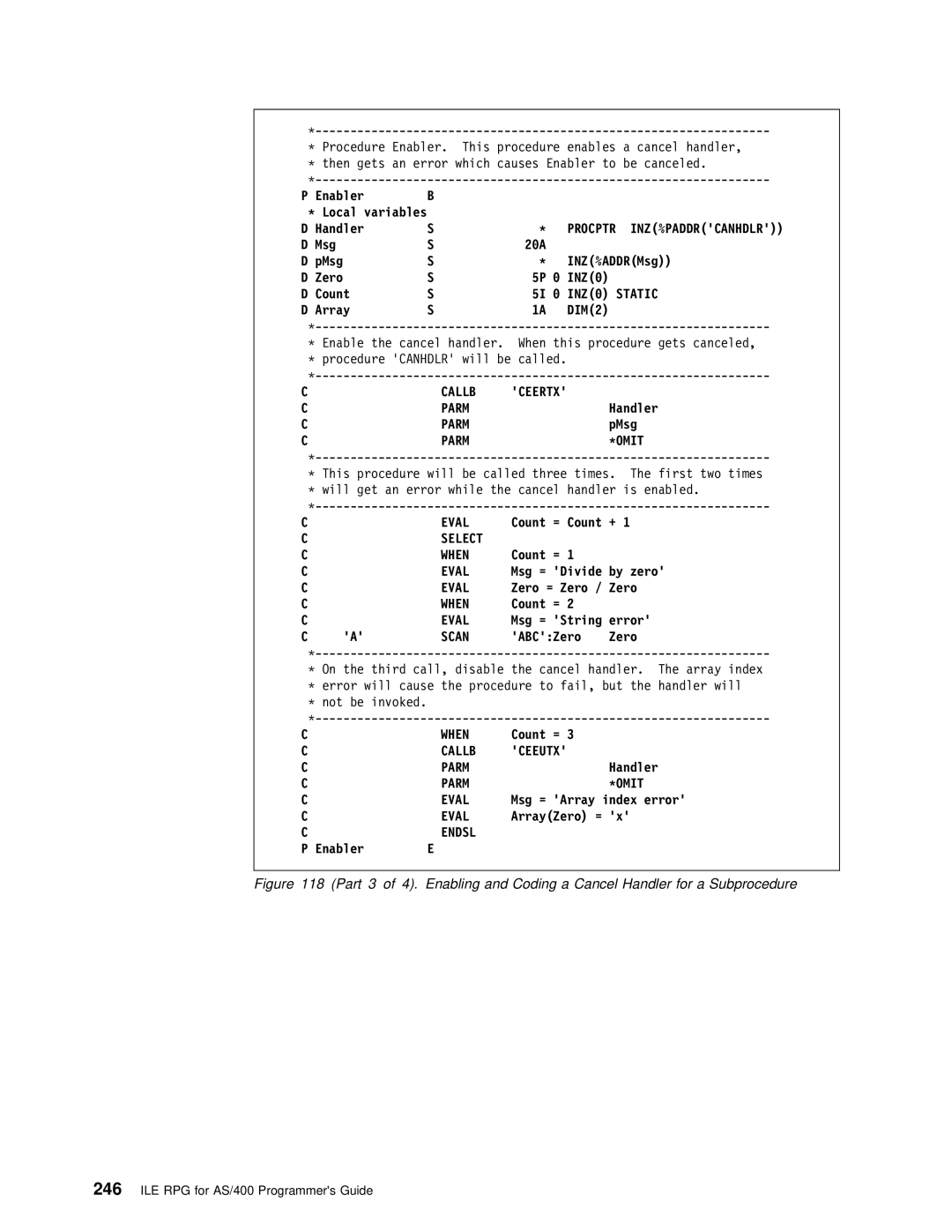 IBM AS/400 manual INZ0 Static, Callb Ceertx Parm, Select When, Scan, Callb Ceeutx Parm, Parm Omit Eval 