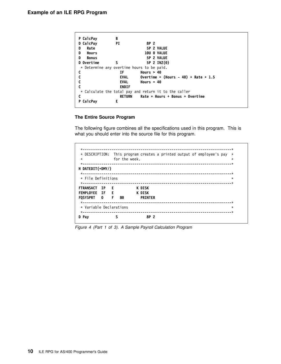 IBM AS/400 manual Entire Source Program, Return, Fqsysprt Printer 