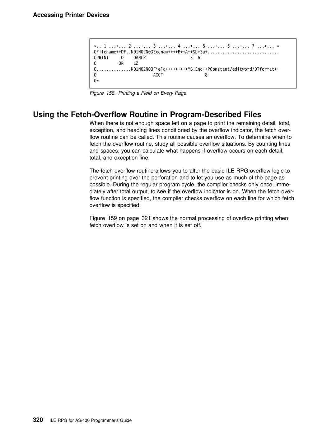 IBM AS/400 manual Using the Fetch-Overflow, Routine in Program-Described Files 