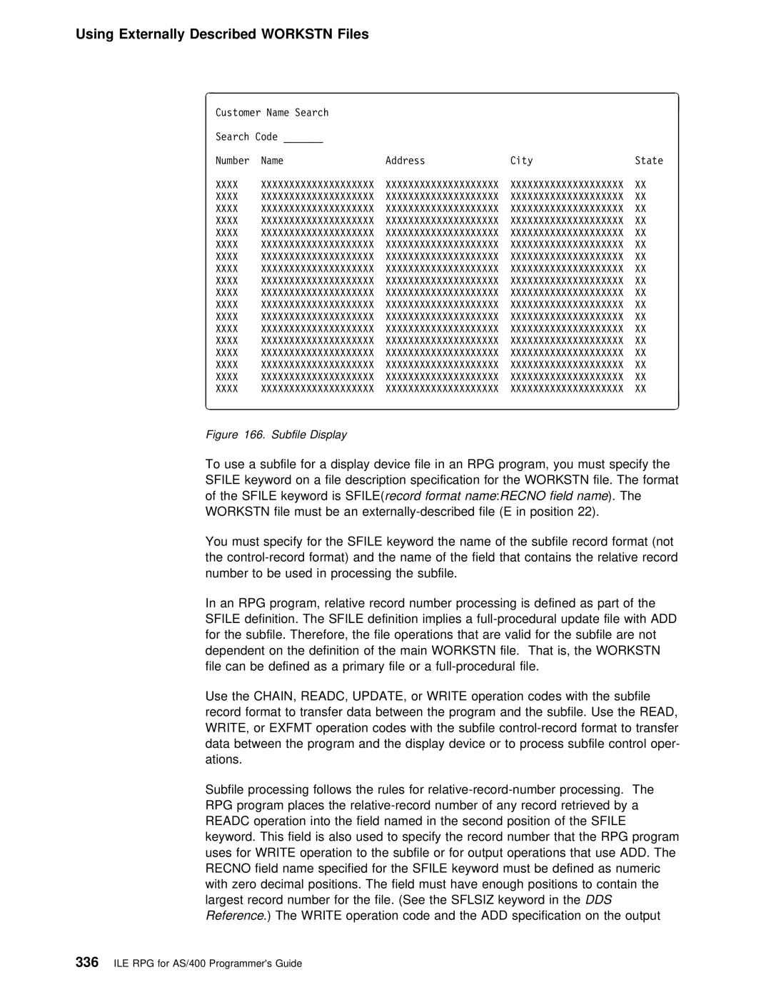 IBM AS/400 manual Field, Sfile 