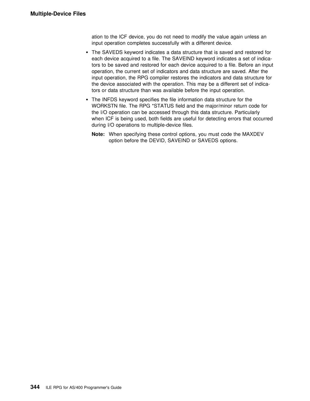 IBM AS/400 manual Multiple-Device Files 