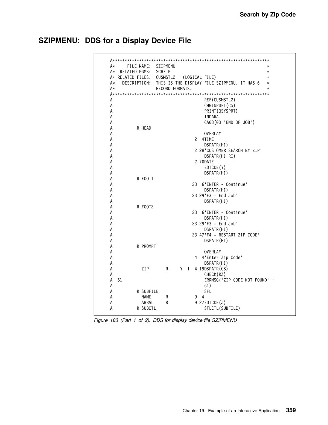 IBM AS/400 manual Szipmenu, Related Files CUSMSTL2, File SZIPMENU. IT has, REFCUSMSTL2 Printqsysprt Indara, 27EDTCDEJ 