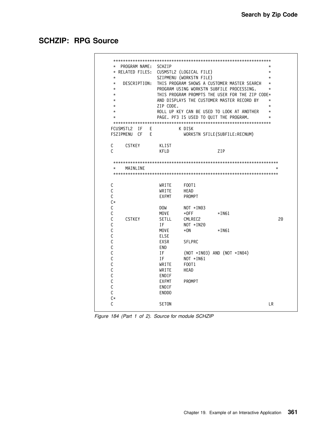 IBM AS/400 manual Schzip RPG Source 