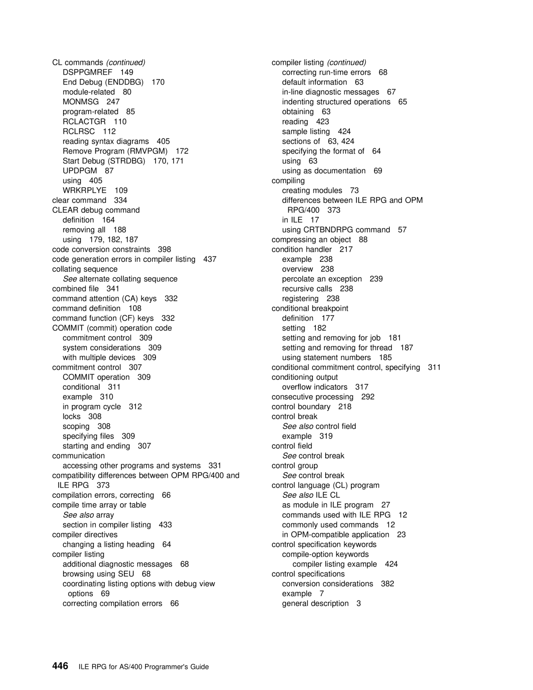 IBM AS/400 manual See AlsoILE 