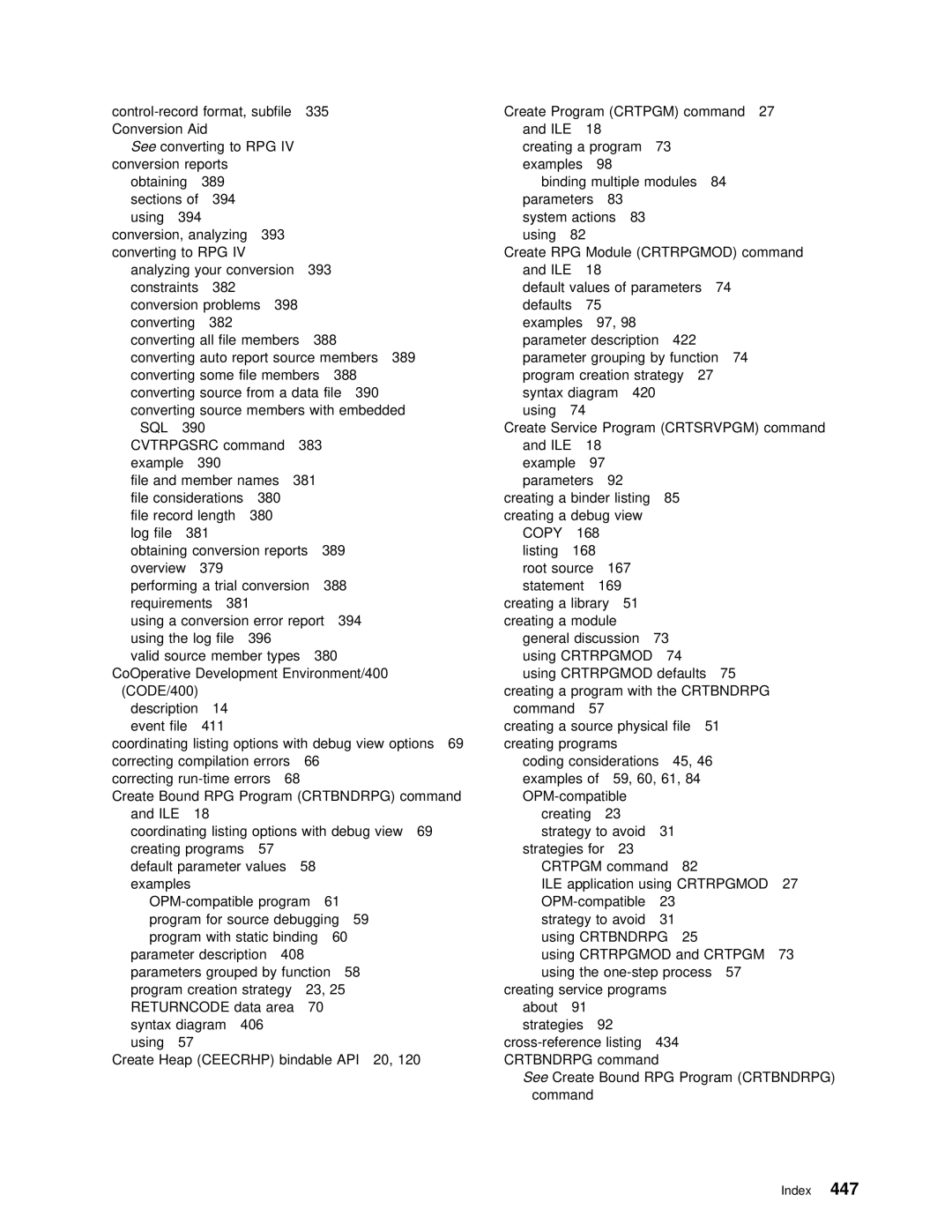 IBM AS/400 manual Control-record format, subfile Create Program 