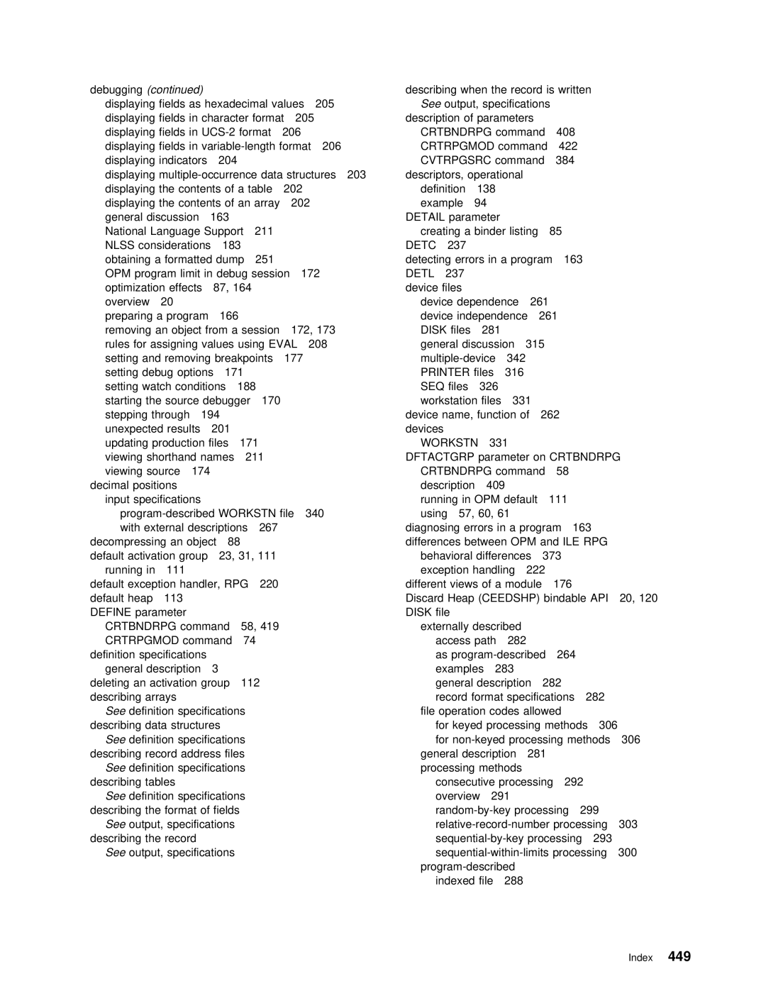 IBM AS/400 manual Describing 