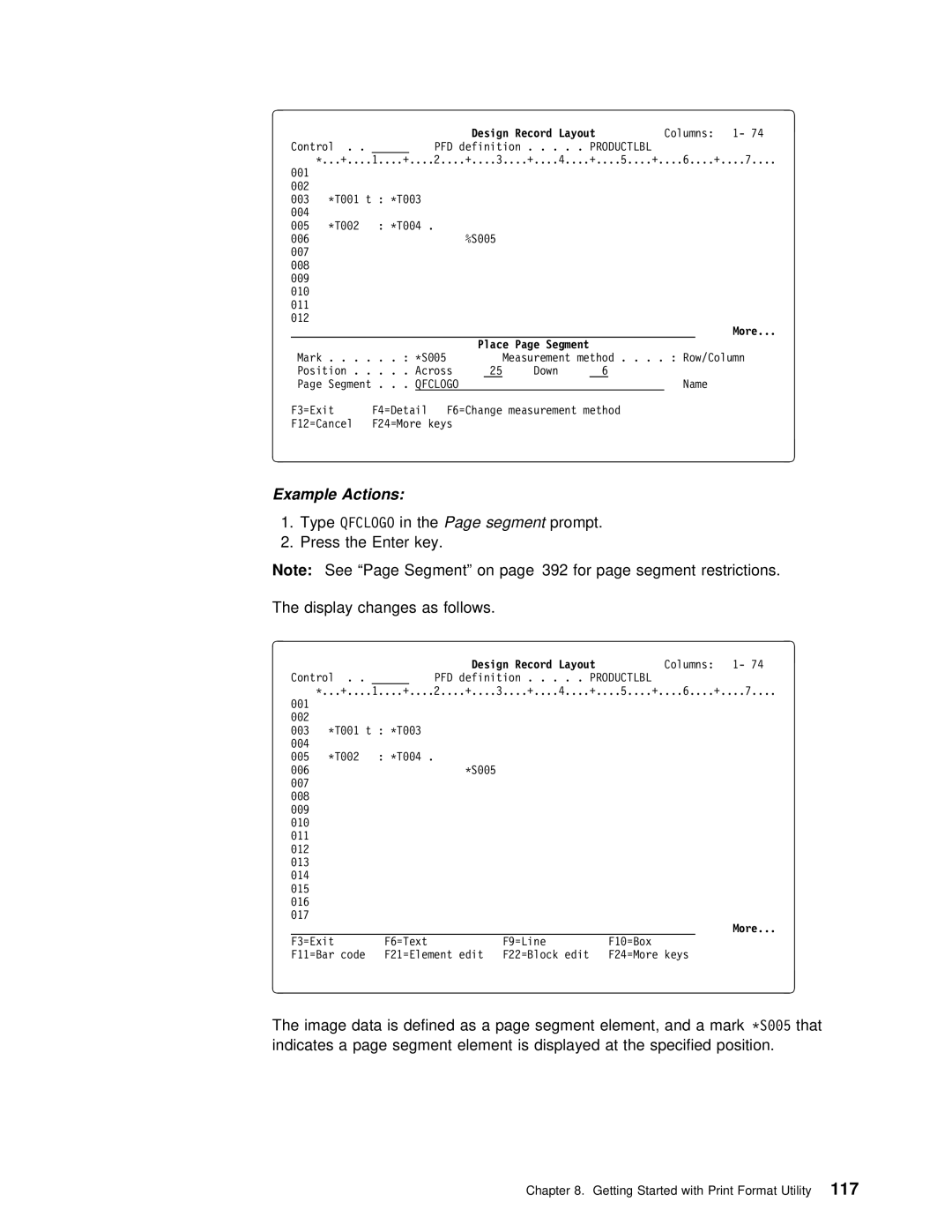 IBM AS/400 manual Getting Started with Print Format117Utility 