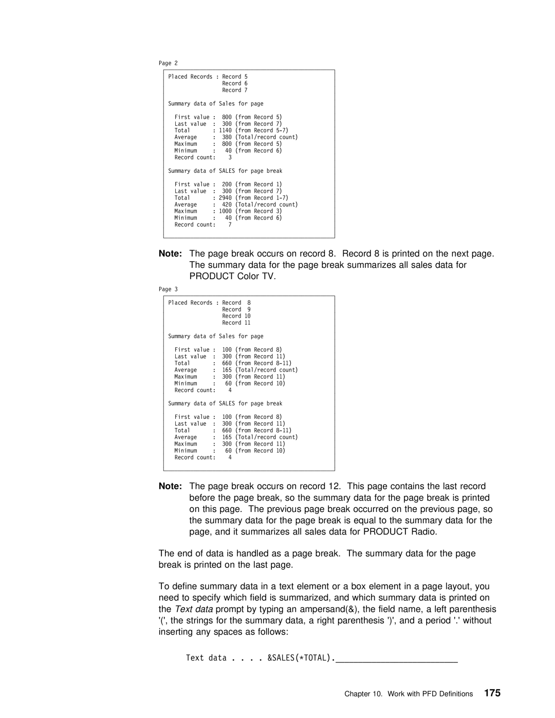 IBM AS/400 manual Text data . . . . &SALES\TOTAL 