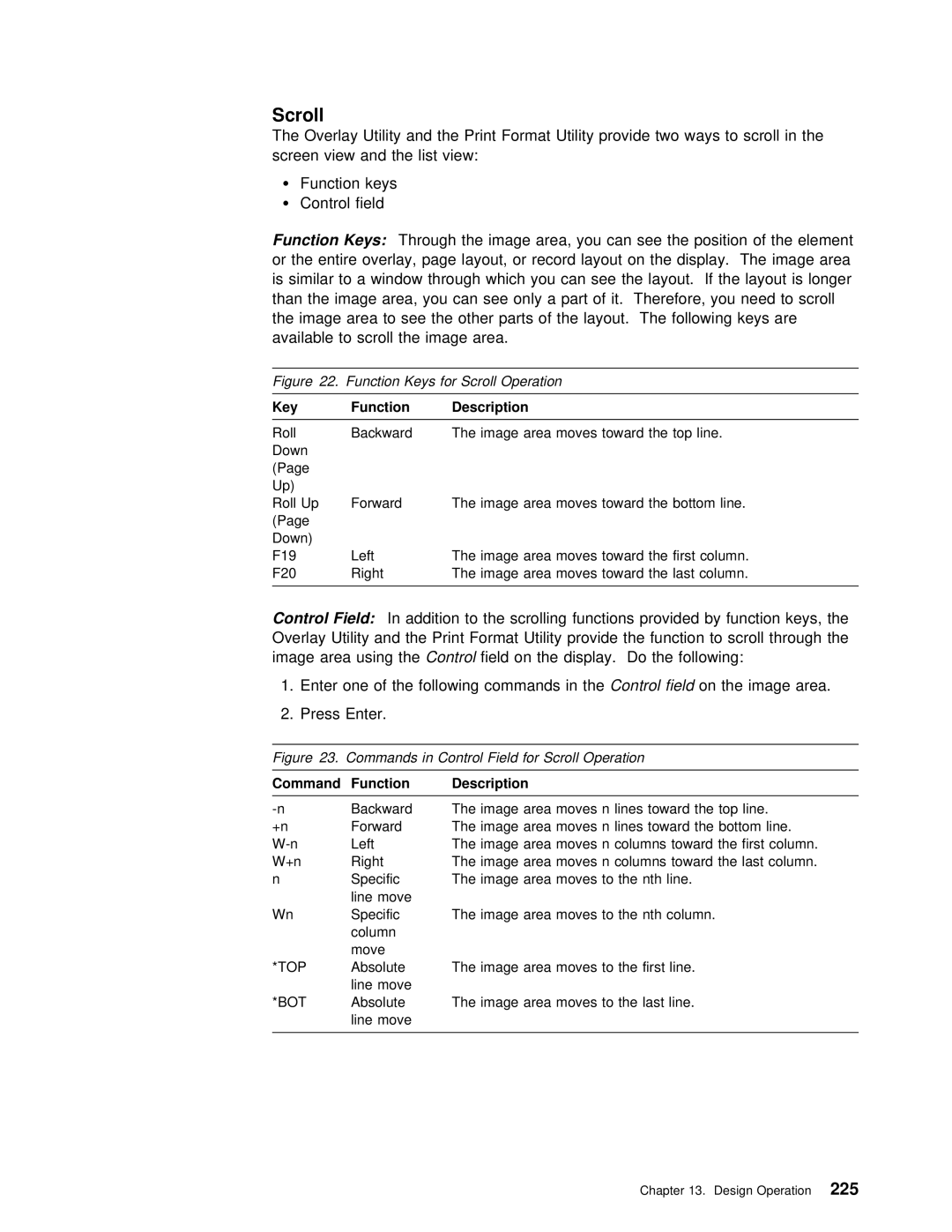 IBM AS/400 manual Scroll, Key Function Description 