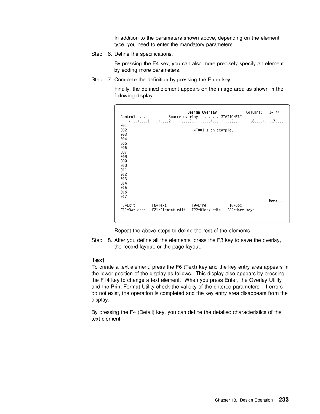 IBM AS/400 manual Text 