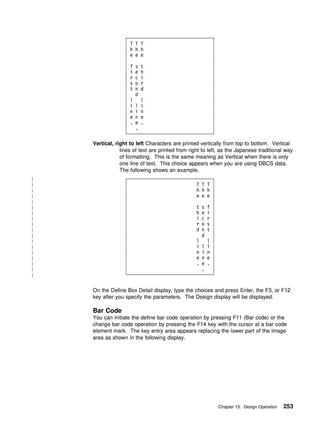 IBM AS/400 manual Bar Code, Vertical Right 