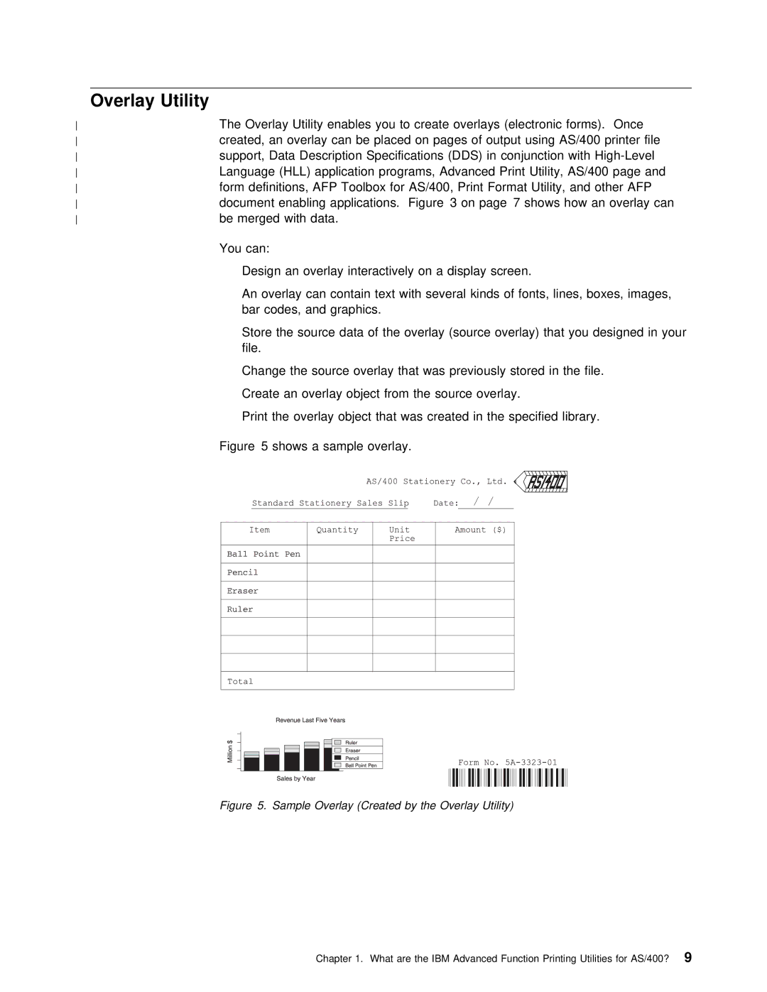 IBM AS/400 manual Sample Overlay Created by the Overlay Utility 