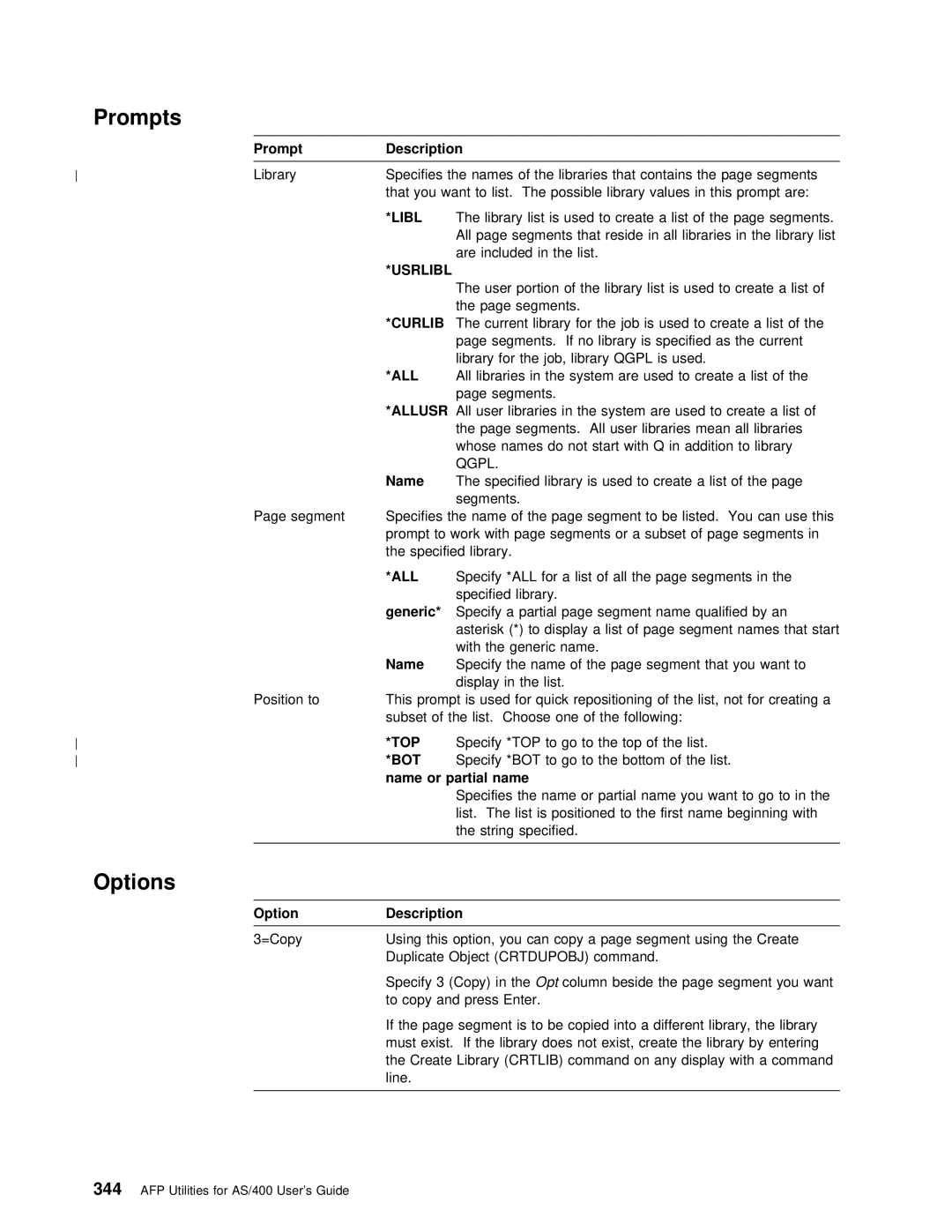 IBM AS/400 manual Top 