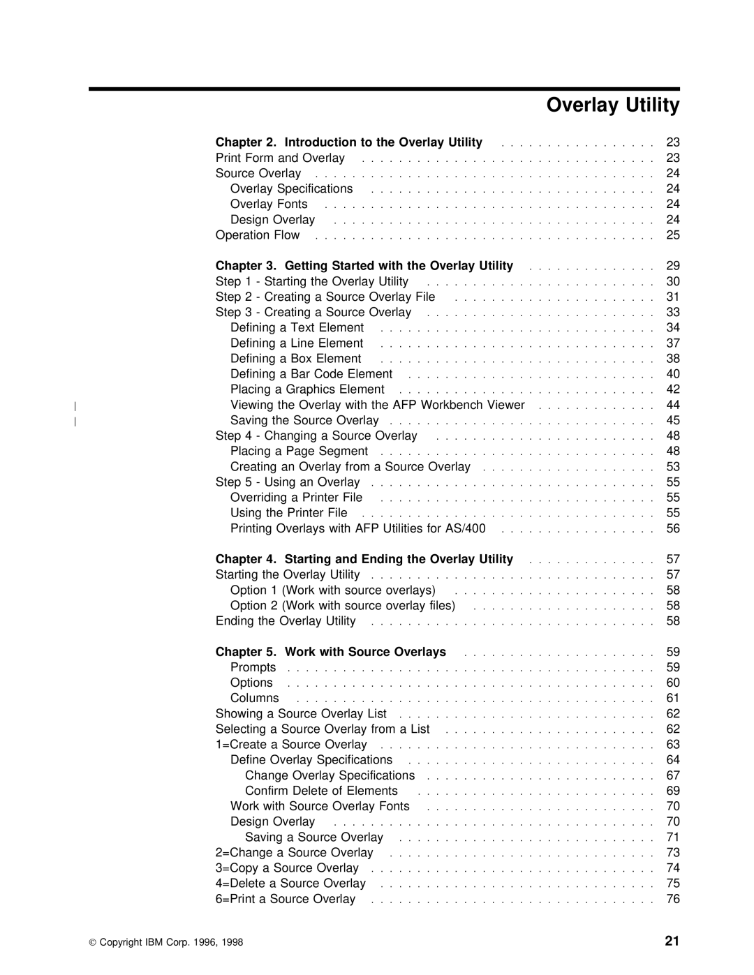 IBM AS/400 manual With Overlay Utility 