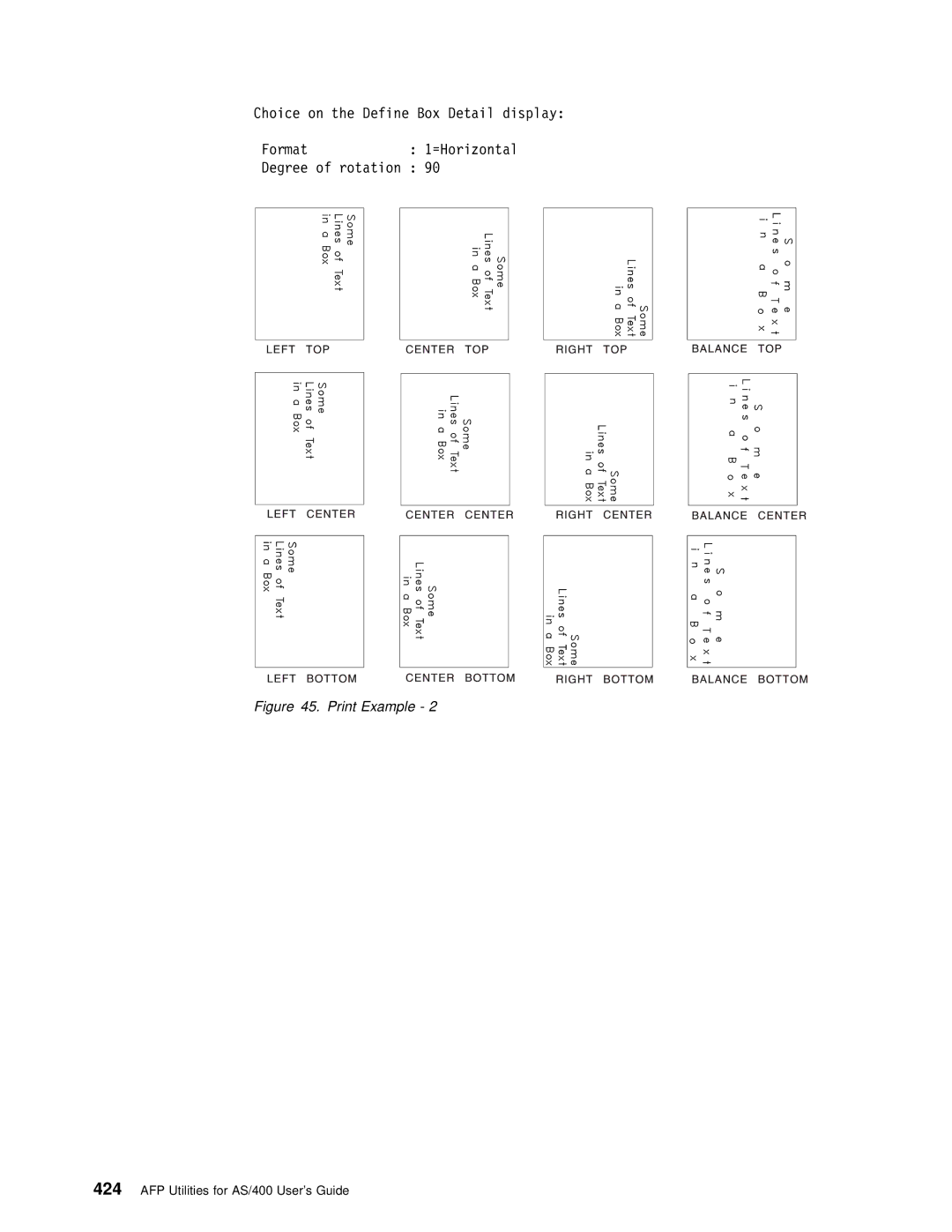 IBM AS/400 manual Print Example 