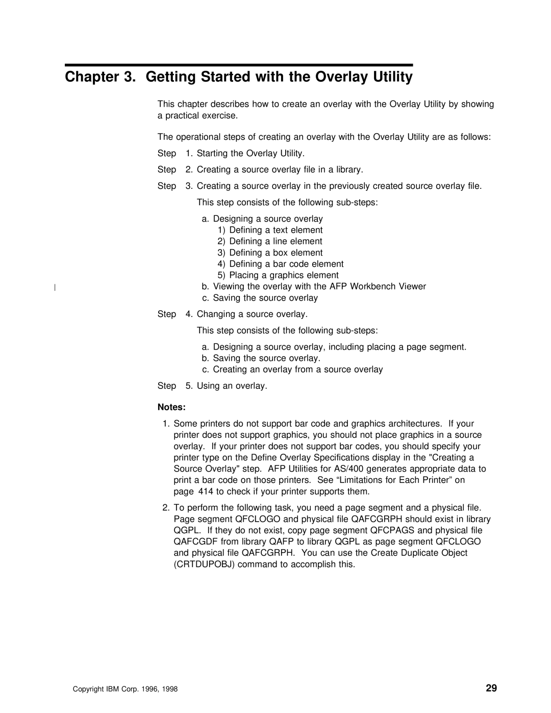 IBM AS/400 manual With the Overlay Utility, They Not exist Copy Segment 